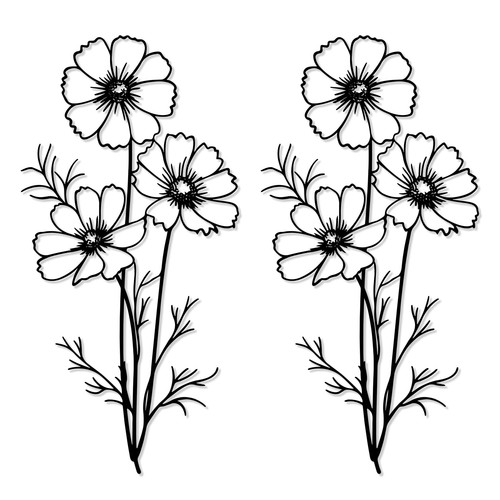 Blumen wanddeko metall - wanddeko, 3d