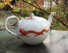 Meissen große Teekanne Roter Reicher Hofdrache 1,3 Liter 1.Wahl top