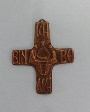 Schönes kleines Kreuz "Ich bin bei Euch" für Kommunion/Konfirmation - Bronze?