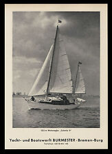 Grosse Werbung 1964 12,5 m Motorsegler Colonia II Yacht+Bootswerft Burmester