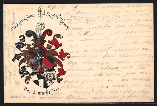 Ansichtskarte studentenwappen - ansichtskarte,