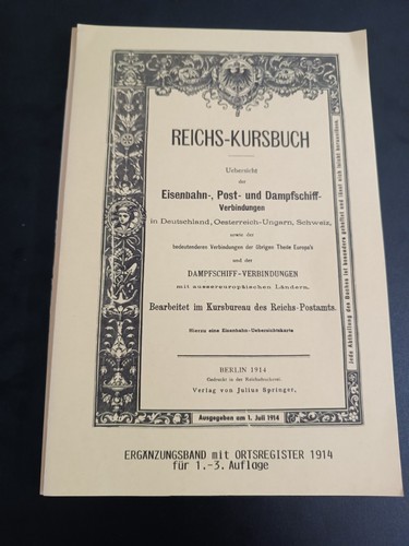 Reichs kursbuch eisenbahn - reichs-kursbuch, eisenbahn-