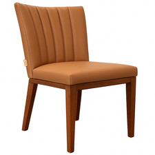 SIX Design Esszimmerstuhl Dick Leder Büro Küche Gastro Fenci Cognac Nussbaum