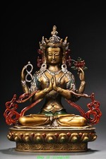 7.8''Old Tibet Bronze Malerei
