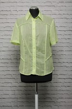 180 N10 VERSE Damen Bluse Gr. 40 uni lemon grün kiwi Kurzarm Druckknöpfe