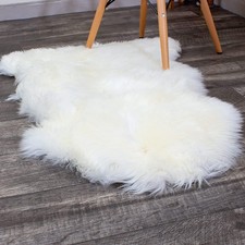 Lammfell Schaffell Teppich 102x65cm Weich Flauschig Wollteppich für Stuhl Sofa