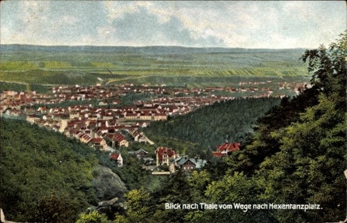 Thale harz blick auf - ak, harz,