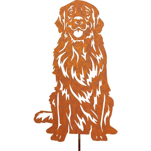Rostfigur hund golden - hund,