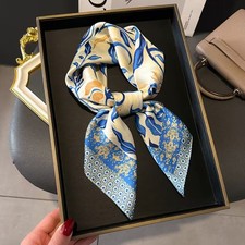 Luxus Damen Seidentuch Blau