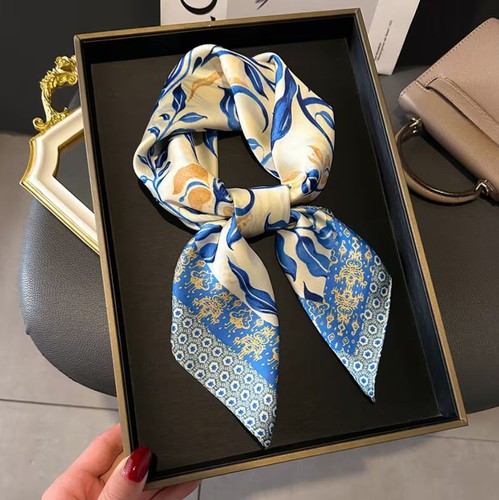 Luxus damen seidentuch blau - luxus,