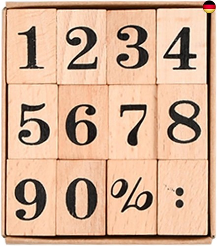 Stück zahlenstempel holz - 12,