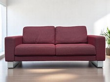 Rolf Benz EGO Couch Rot Zweisitzer  Designer Sofa Stoff