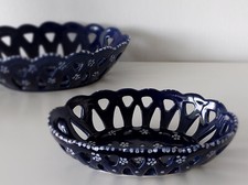 GMUNDNER KERAMIK, Dirndl-Blau, Brot-/Gebäckkorb Nr. 682/3, RARITÄT