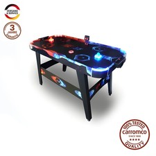 Carromco Airhockey Fire vs. Ice mit LED-Pucks & Pusher – Tisch mit Lichteffekt