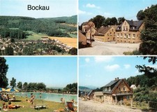 Bockau Erzgebirgskreis Panorama Teilansicht mit Trompeterschloesschen Schwimmbad