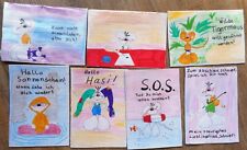 Buntstift Zeichnungen Original "Serie Diddl-Zeichnungen"  Kunstwerk  ca. 10x15cm