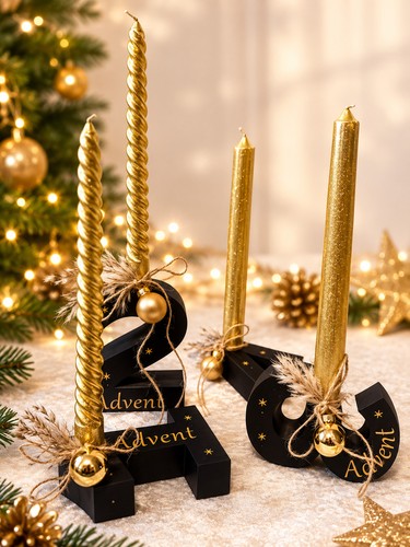 Adventskranz zahlen 4 - zahlen, 1-4
