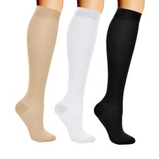 NEU 3 Paar Herren Damen Kompressionsstrümpfe Kniestrümpfe Sport Stützstrümpfe