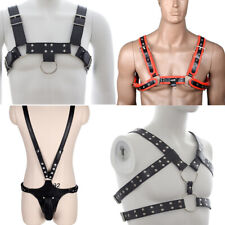 PU Leder Herren Body Chest Harness Brustgurt Körpergeschirr Riemen Gay Clubwear