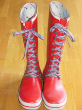 Damen Retro Gummistiefel / Schnürstiefel ; VIKING; Gr. 37 ; Rot