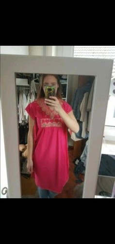 Aztekisches maxikleid pink - aztekisches, mit