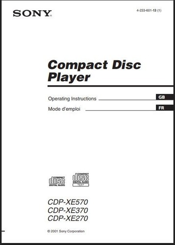 Sony cdp xe570 xe370 - cdp-xe570, cdp-xe370