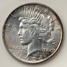 1 Dollar 1924 USA Peace Dollar  Silber Km#150 VZ
