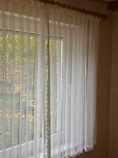 2 Vorhänge mit Gardinenstange aus Holz cm