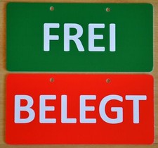 Frei/Belegt mit oder ohne Saugnäpfen, Ladenschild, Wendeschild, Wechselschild 