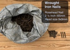 Handgeschmiedeter Rosenkopf schmiedeeiserne Nägel traditionell alt rustikal 2,5" 1kg Box