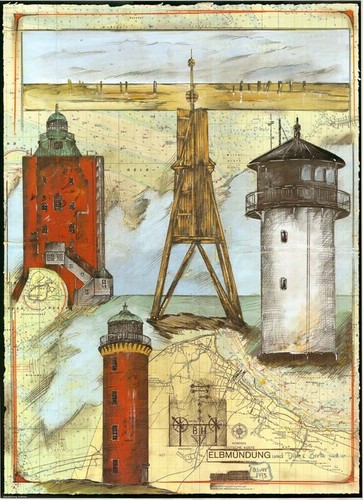 Kunstdruck elbmündung - kunstdruck, "elbmündung"