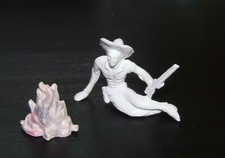 Merten Cowboy Lagerfeuer Plastik Figur Rohling unbemalt Konvolut West Berlin