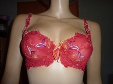 Neuer Spitzen - BH mit Bügel von Miriale, Größe 75 B, Farbe Rot mit Muster