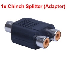 Chinch splitter von 1x weiblich zu 2x weiblich  RCA Y Adapter -Verteiler 1 auf 2