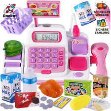 BUYGER Elektronische Kasse Kaufladen Kinder, Spielkasse Kinder mit Scanner und