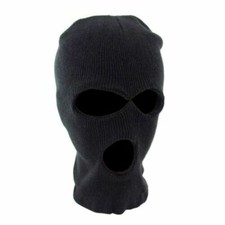 2x Sturmhauben Sturmmaske Motorradfahrer Mütze Skimütze Unisex Strick (schwarz)