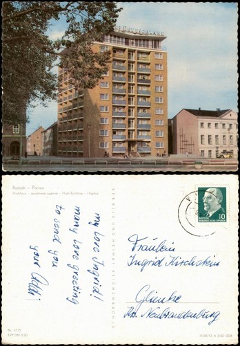 Rostock hochhaus ansichtskarte - rostock,