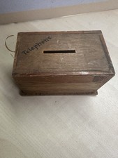Vintage Holz Münzbox Telefon