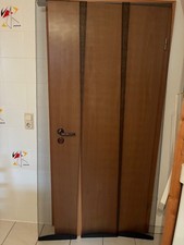 Insektenschutz, dreiteiliger Vorhang, 215x100cm, grau