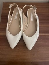 Ballerinas Weiß Spitz Flach