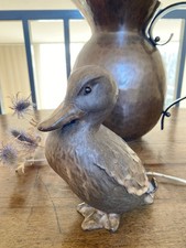 Vintage Keramik Ente Keramikfigur Entenfigur aus Keramik Braun ca. 16,2 cm