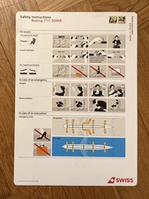 SWISS Boeing B777 Swissair Switzerland Safety Card Sicherheitskarte Vers. 11 21