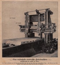 Riesige elektrische Hobelmaschine - 1924 - Historische Bild ~19x21cm -