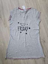 Nachthemd Gr. M Grau mit Print von Queentex 