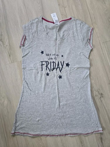 Nachthemd grau mit print - m,