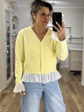 Strickjacke Cardigan Gelb mit