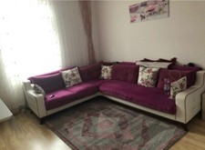 Istikbal Eck-Sofa, Lila-weiß