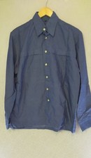 Claudio Muster Herren Langarm Hemd Baumwolle Farbe Blau Unifarben