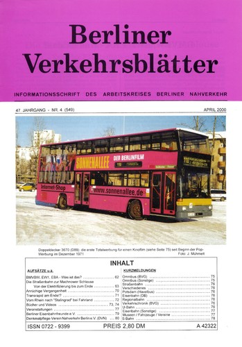 Berliner verkehrsblätter heft - berliner,