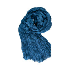 Knitterschal Halstuch Schal XXL Nachtblau Dunkelblau Seide 180x90cm